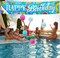 9.8×1.9ft Happy Birthday Pool Party Banner & 30 Balloons | Colorful Summer Hawaiian Backdrop for Outdoor Yard Decor, Baby Shower & Birthday Supplies